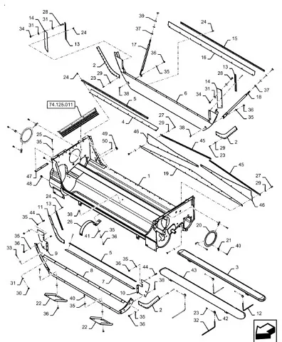51437735 - Уплотнение корпуса шнеков нижн. элев. зерн. CX8, CR9